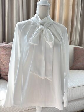 DKNYC White Tie-Neck Blouse - Women Tops